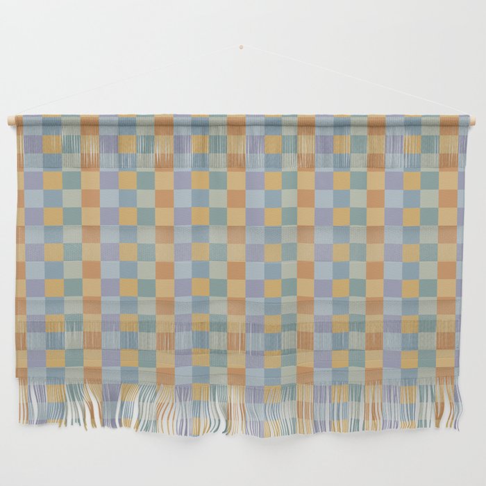 Checkered Multicolor Pattern XXVII Natural Summer Wall Hanging Gallery Image 1