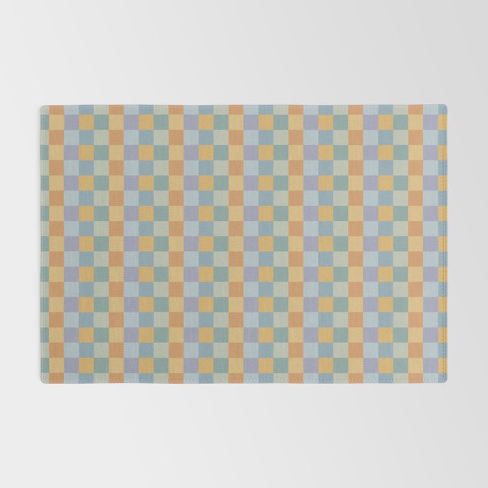 Checkered Multicolor Pattern XXVII Natural Summer Rug Gallery Image 2