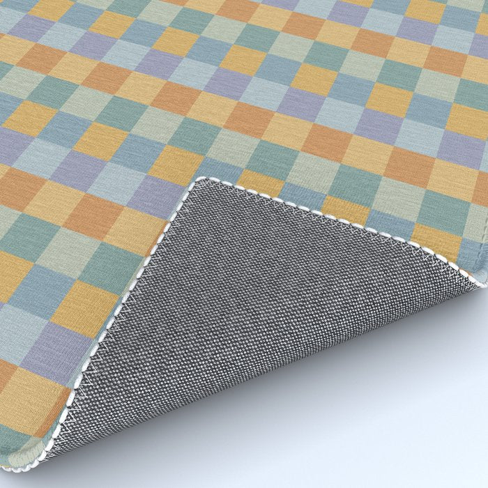 Checkered Multicolor Pattern XXVII Natural Summer Rug Gallery Image 4