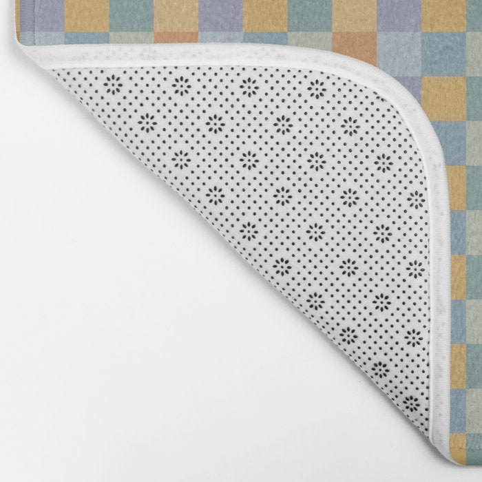 Checkered Multicolor Pattern XXVII Natural Summer Bath Mat Gallery Image 2
