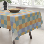 Checkered Multicolor Pattern XXVII Natural Summer Tablecloth Gallery Image 3