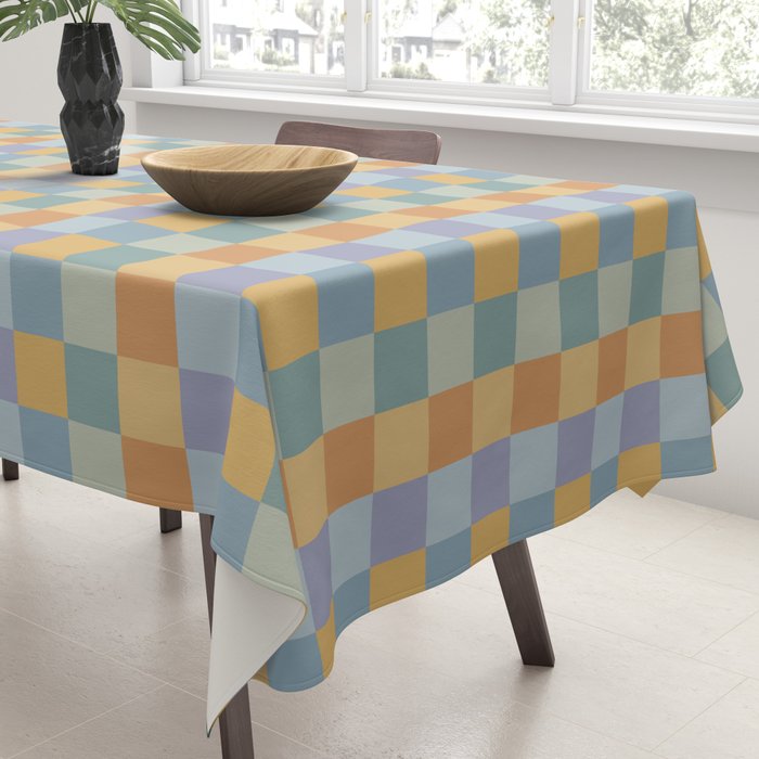 Checkered Multicolor Pattern XXVII Natural Summer Tablecloth Gallery Image 3