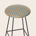 Checkered Multicolor Pattern XXVII Natural Summer Stool Gallery Image 2