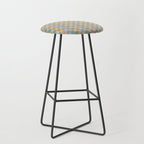 Checkered Multicolor Pattern XXVII Natural Summer Stool Gallery Image 1
