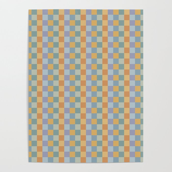 Checkered Multicolor Pattern XXVII Natural Summer Poster Gallery Image 1