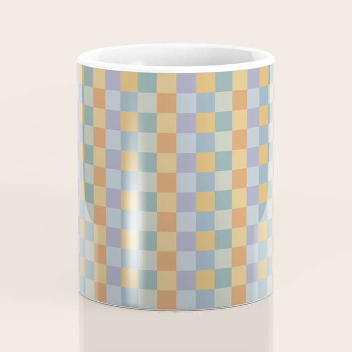 Checkered Multicolor Pattern XXVII Natural Summer Coffee Mug Gallery Image 4