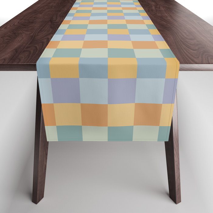 Checkered Multicolor Pattern XXVII Natural Summer Table Runner Gallery Image 1