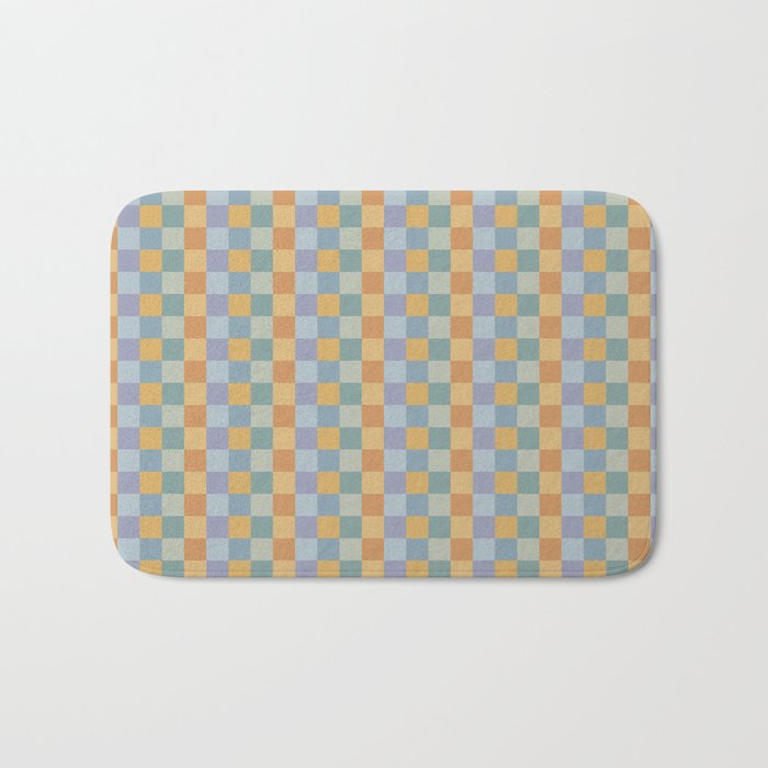 Checkered Multicolor Pattern XXVII Natural Summer Bath Mat Gallery Image 1