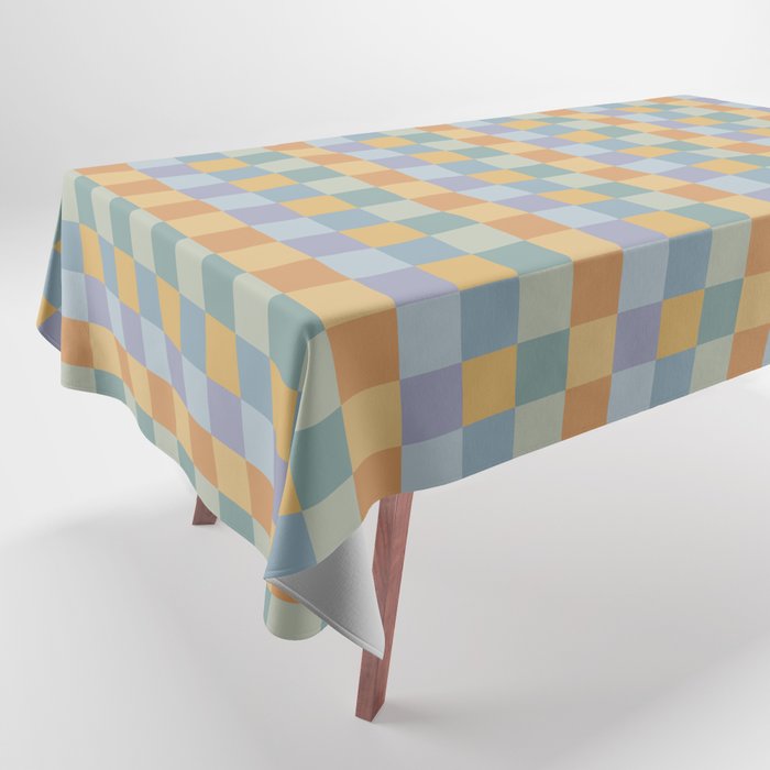 Checkered Multicolor Pattern XXVII Natural Summer Tablecloth Gallery Image 1