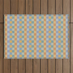 Checkered Multicolor Pattern XXVII Natural Summer Outdoor Rug Gallery Image 1
