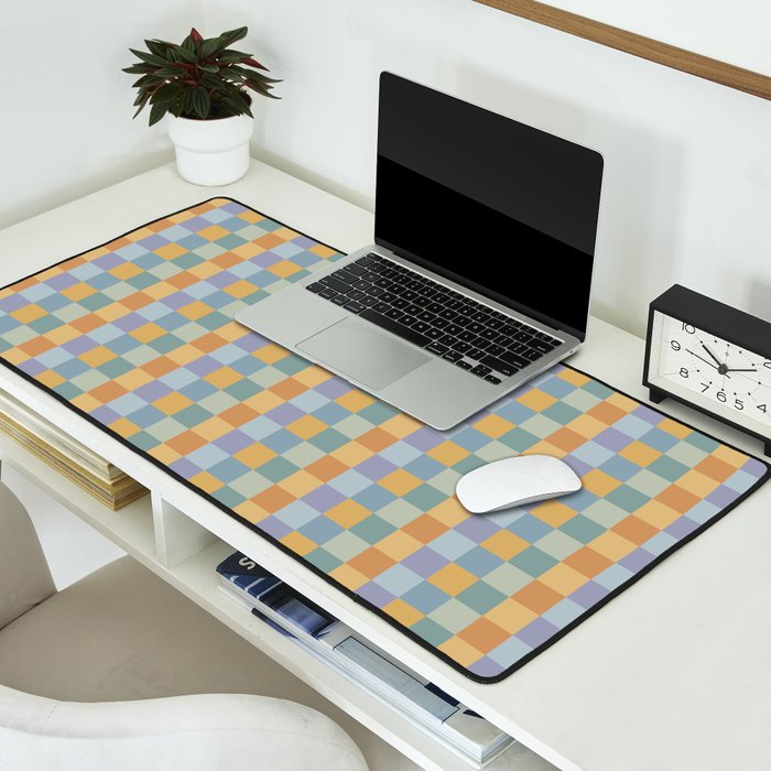Checkered Multicolor Pattern XXVII Natural Summer Desk Mat Gallery Image 2