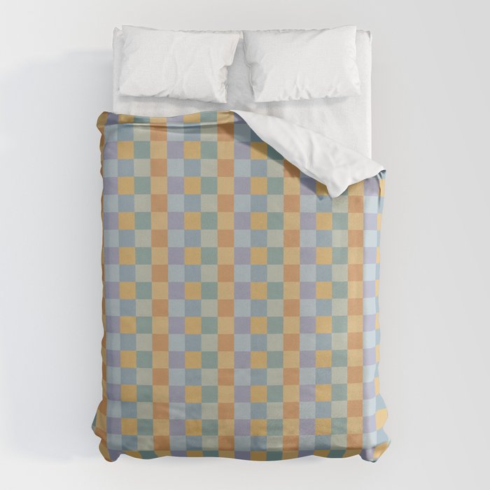 Checkered Multicolor Pattern XXVII Natural Summer Duvet Cover Gallery Image 1