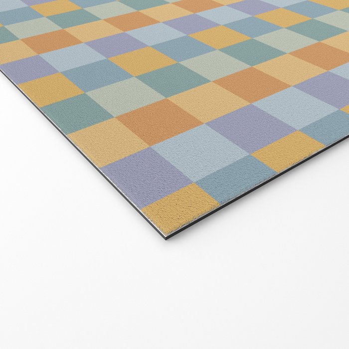 Checkered Multicolor Pattern XXVII Natural Summer Welcome Mat Gallery Image 2