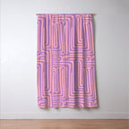 Abstract Stripe in wild violet swirl  Window Curtain Gallery Image 3