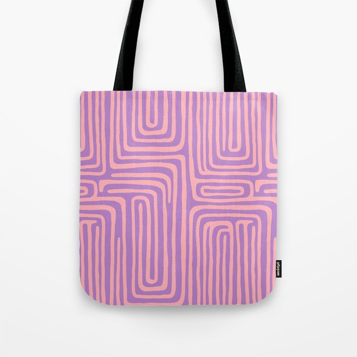 Abstract Stripe in wild violet swirl  Tote Bag Gallery Image 1