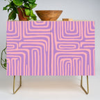 Abstract Stripe in wild violet swirl  Credenza Gallery Image 1