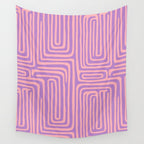 Abstract Stripe in wild violet swirl  Wall Tapestry Gallery Image 4