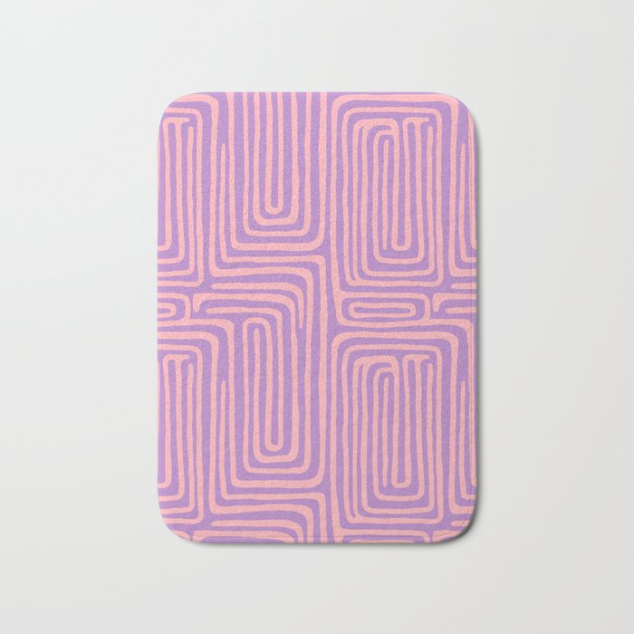 Abstract Stripe in wild violet swirl  Bath Mat Gallery Image 1