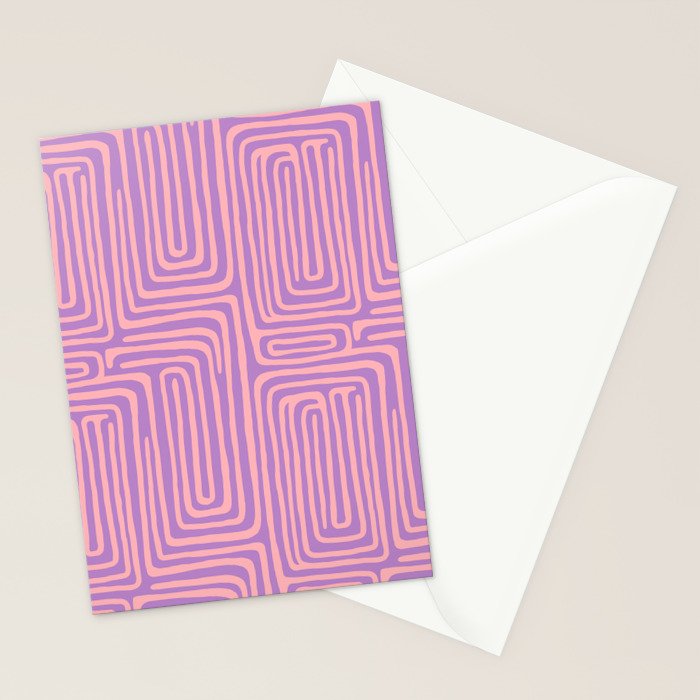 Abstract Stripe in wild violet swirl  Stationery Card Gallery Image 2