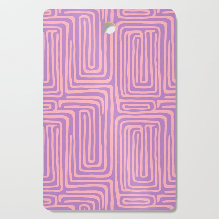 Abstract Stripe in wild violet swirl  Cutting Board Gallery Image 1