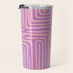 Abstract Stripe in wild violet swirl  Travel Mug Gallery Image 3
