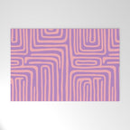 Abstract Stripe in wild violet swirl  Welcome Mat Gallery Image 1