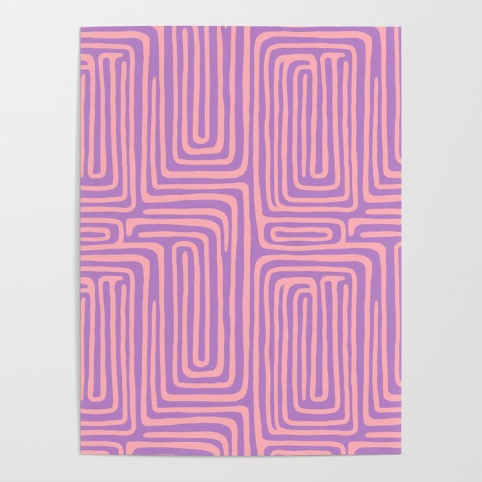 Abstract Stripe in wild violet swirl  Poster Gallery Image 4