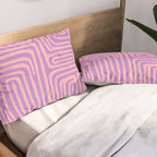 Abstract Stripe in wild violet swirl  Pillow Sham Gallery Image 2