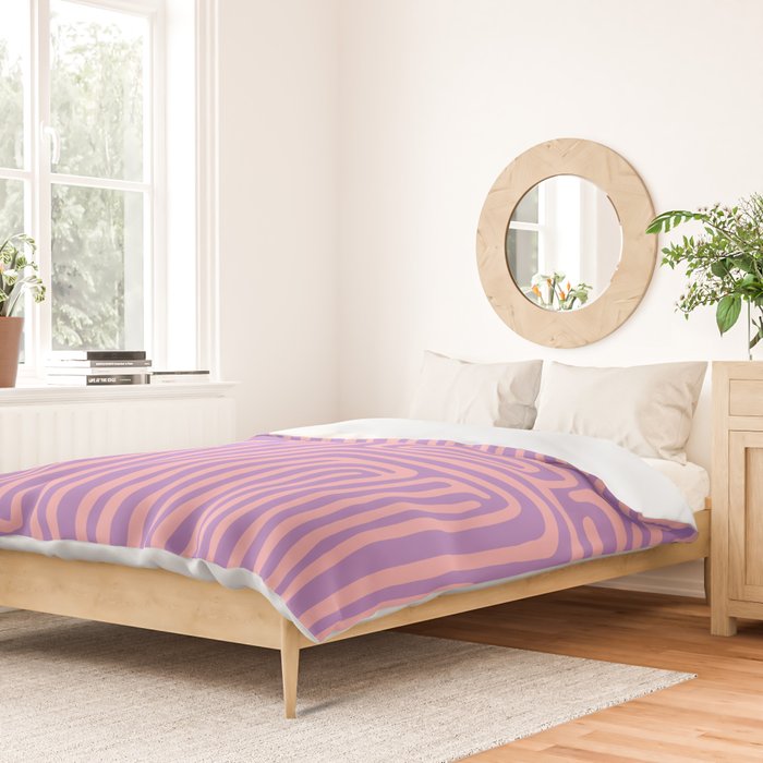 Abstract Stripe in wild violet swirl  Duvet Cover Gallery Image 2