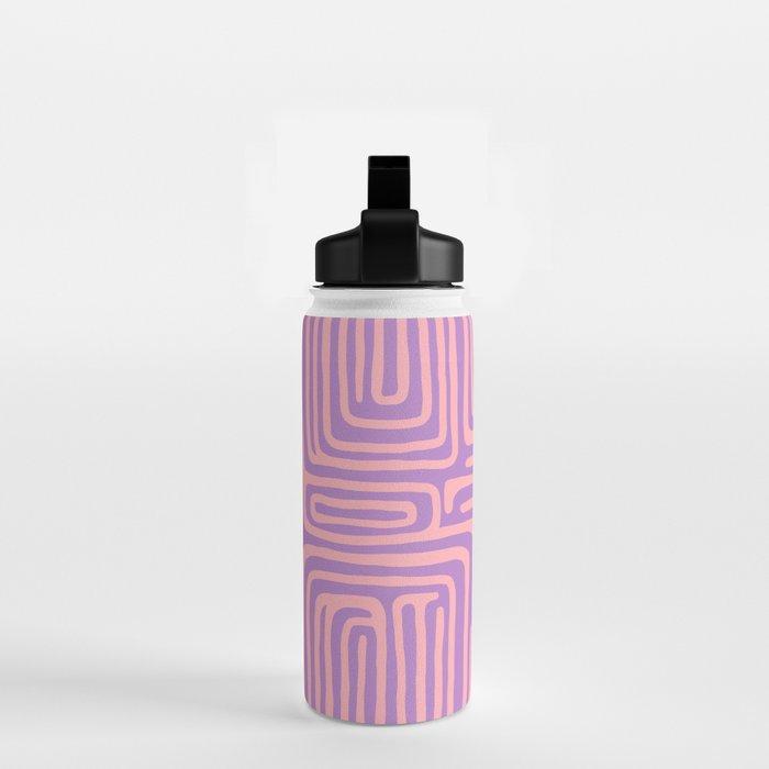 Abstract Stripe in wild violet swirl  Water Bottle Gallery Image 2