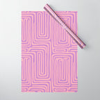Abstract Stripe in wild violet swirl  Wrapping Paper Gallery Image 1