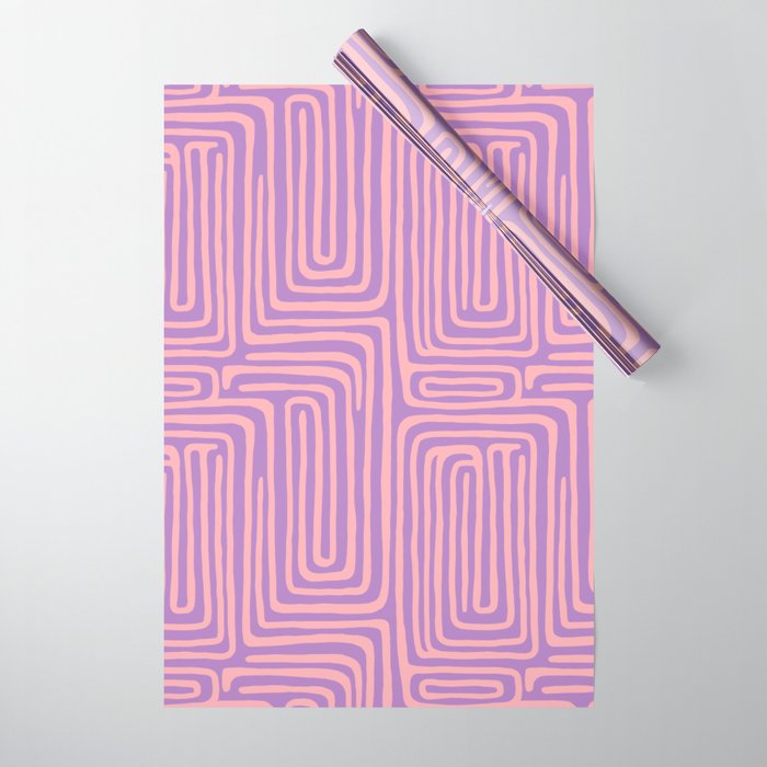 Abstract Stripe in wild violet swirl  Wrapping Paper Gallery Image 1