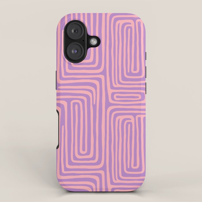 Abstract Stripe in wild violet swirl  iPhone Case Gallery Image 1