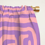 Abstract Stripe in wild violet swirl  Window Curtain Gallery Image 2