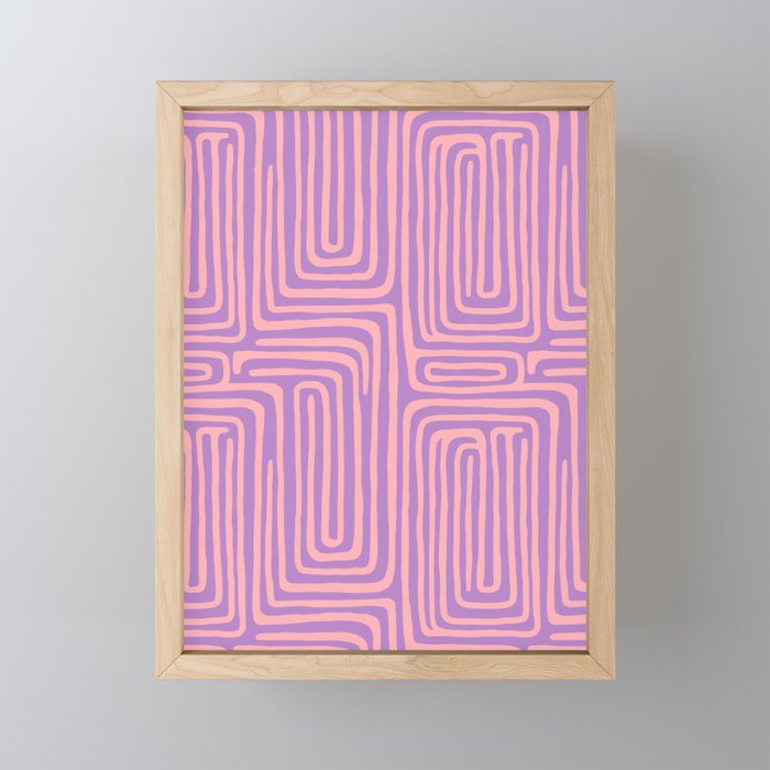Abstract Stripe in wild violet swirl  Mini Art Print Gallery Image 1