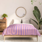 Abstract Stripe in wild violet swirl  Comforter Gallery Image 3
