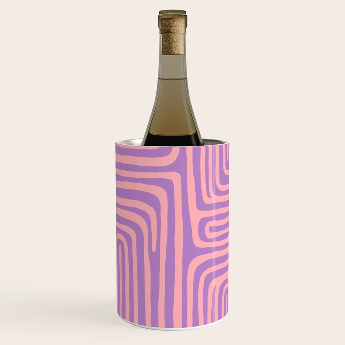 Abstract Stripe in wild violet swirl  Wine Chiller Gallery Image 1