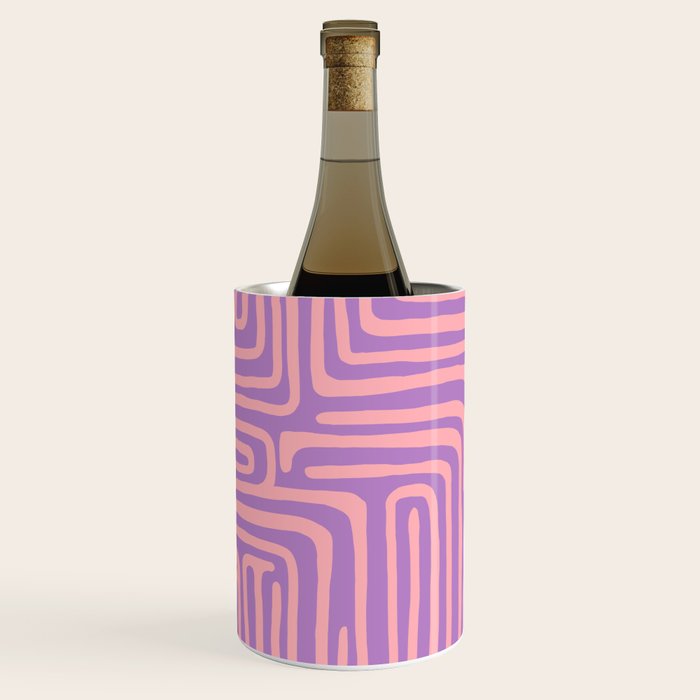 Abstract Stripe in wild violet swirl  Wine Chiller Gallery Image 2