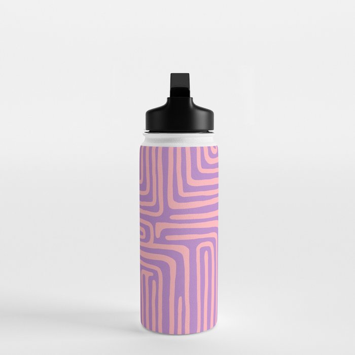 Abstract Stripe in wild violet swirl  Water Bottle Gallery Image 3