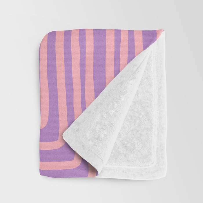 Abstract Stripe in wild violet swirl  Throw Blanket Gallery Image 3