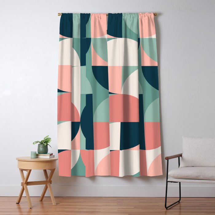 Mid Century Geometric 23A Window Curtain Gallery Image 5
