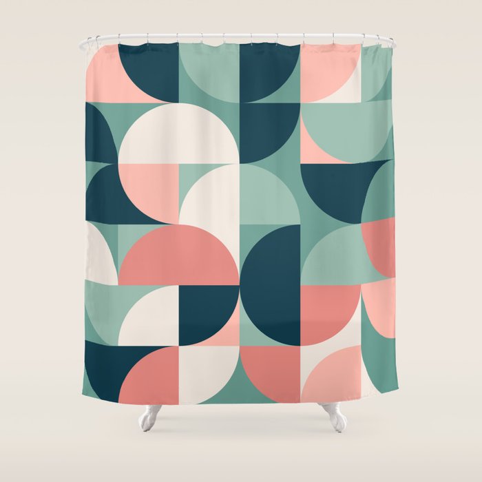 Mid Century Geometric 23A Shower Curtain Gallery Image 1
