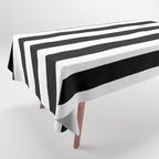 Elegant Black & White Stripes Tablecloth Gallery Image 1
