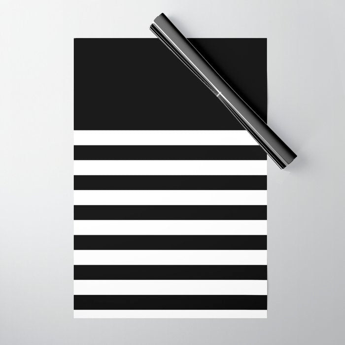 Elegant Black & White Stripes Wrapping Paper Gallery Image 1