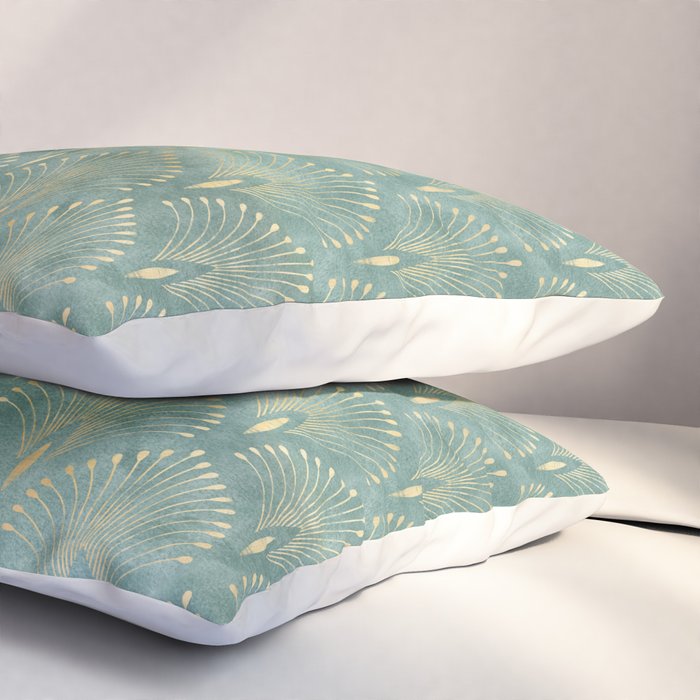 Art Deco, Decorative Leaf Pattern Pillow Sham Gallery Image 3