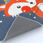 Cute christmas fox in the snow Rug Gallery Image 4
