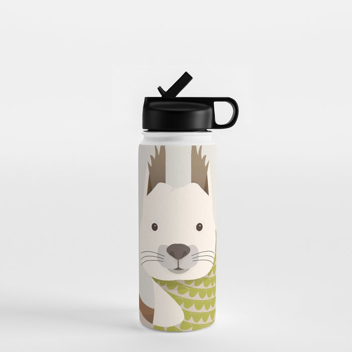 Whimsical Red Squirrel Water Bottle Gallery Image 1
