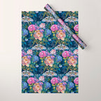 Moth Flower Bouquet Wrapping Paper Gallery Image 1