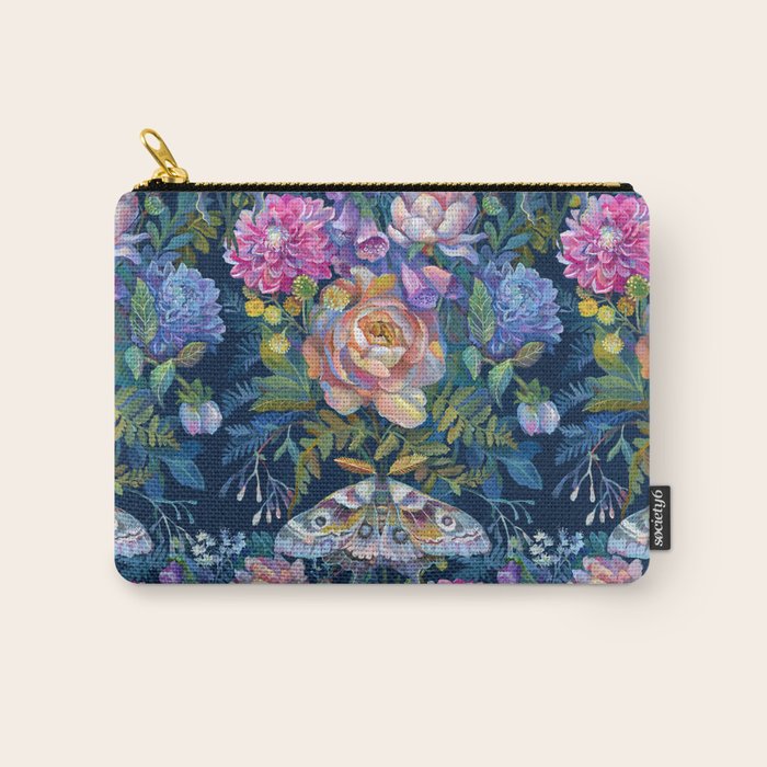 Moth Flower Bouquet Carry All Pouch