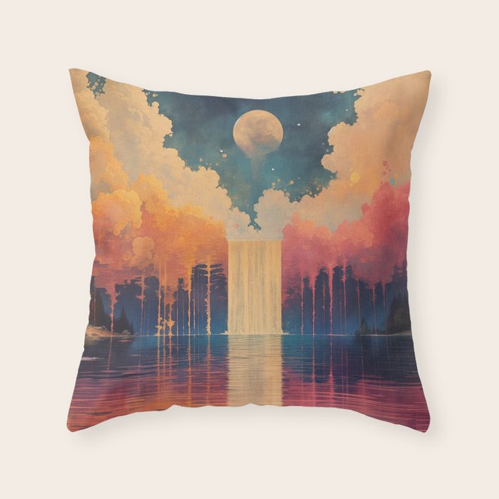 Moon Lake II Throw Pillow Gallery Image 6